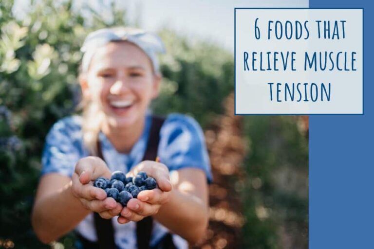 woman with blueberries - 6 foods to relieve muscle tension