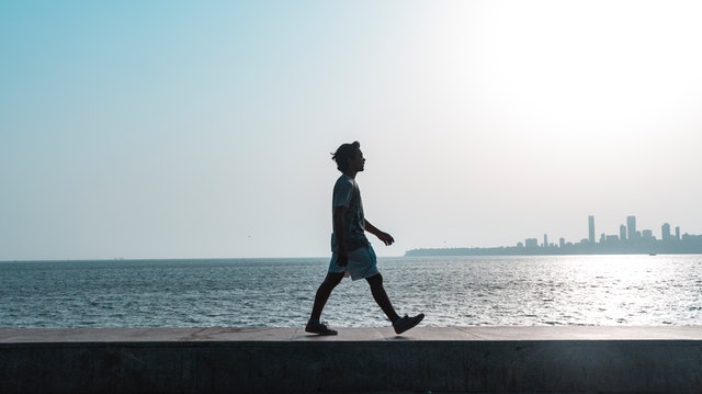 man walking with excellent posture